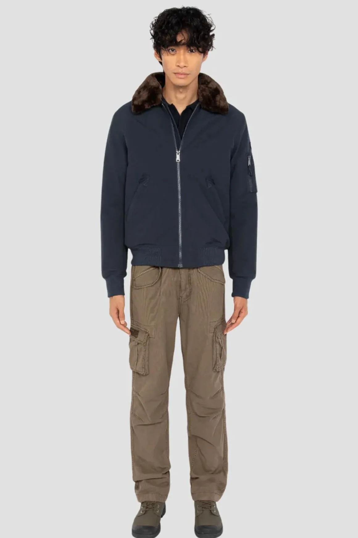 Blouson Homme Schott Airlines Navy / Brown