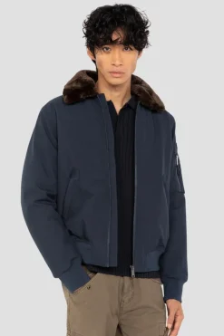 Blouson Homme Schott Airlines Navy / Brown