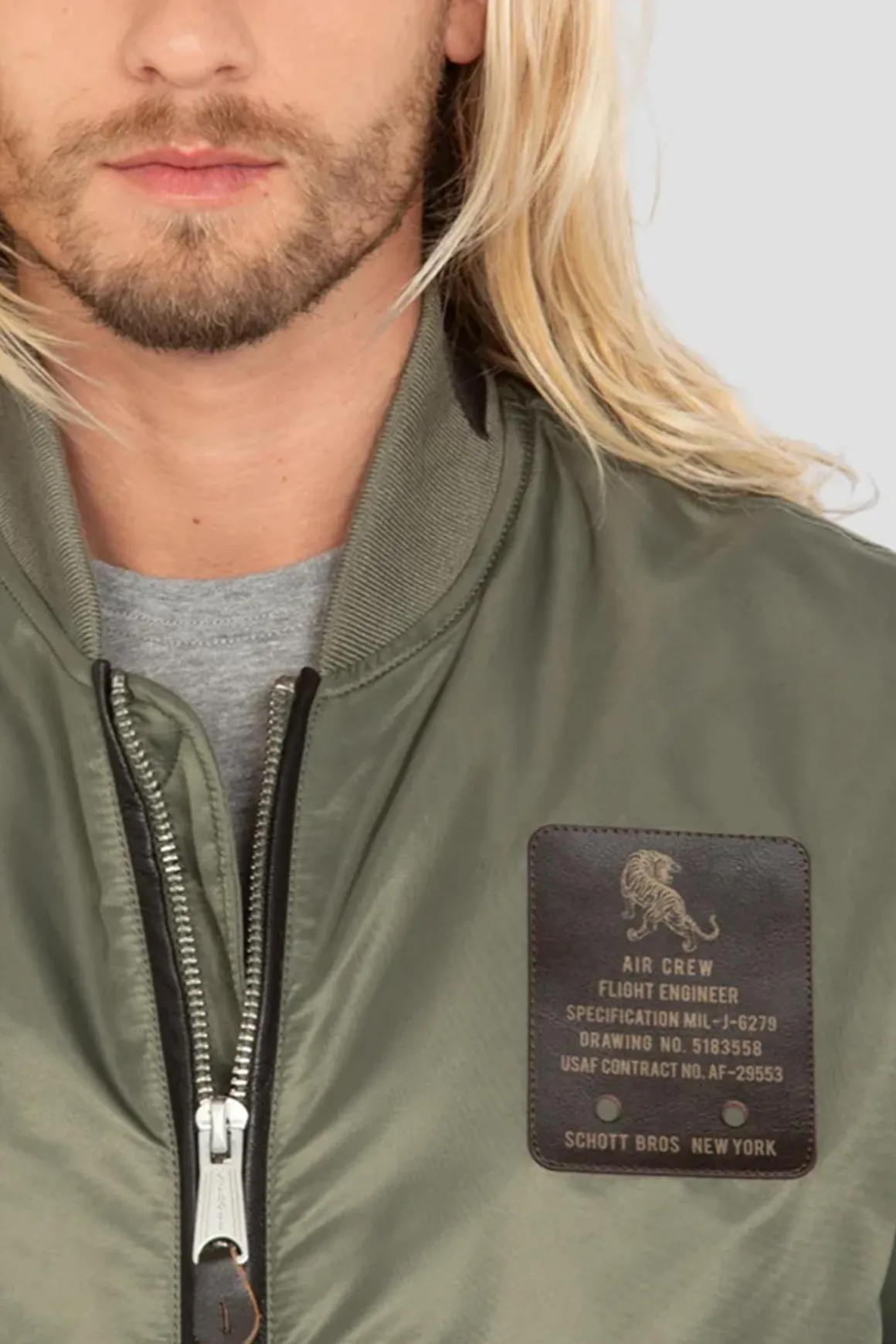 Blouson Homme Schott B40Rs Sage Kaki