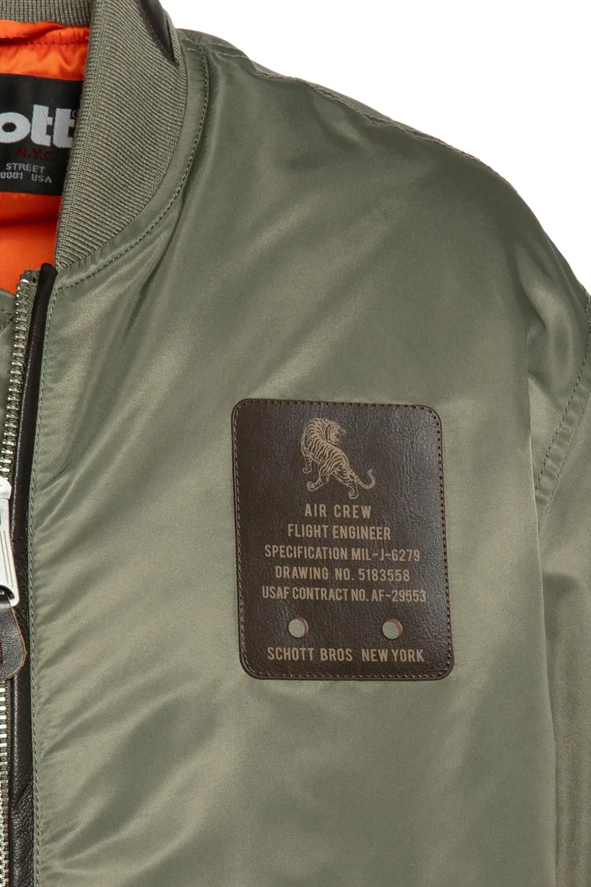 Blouson Homme Schott B40Rs Sage Kaki