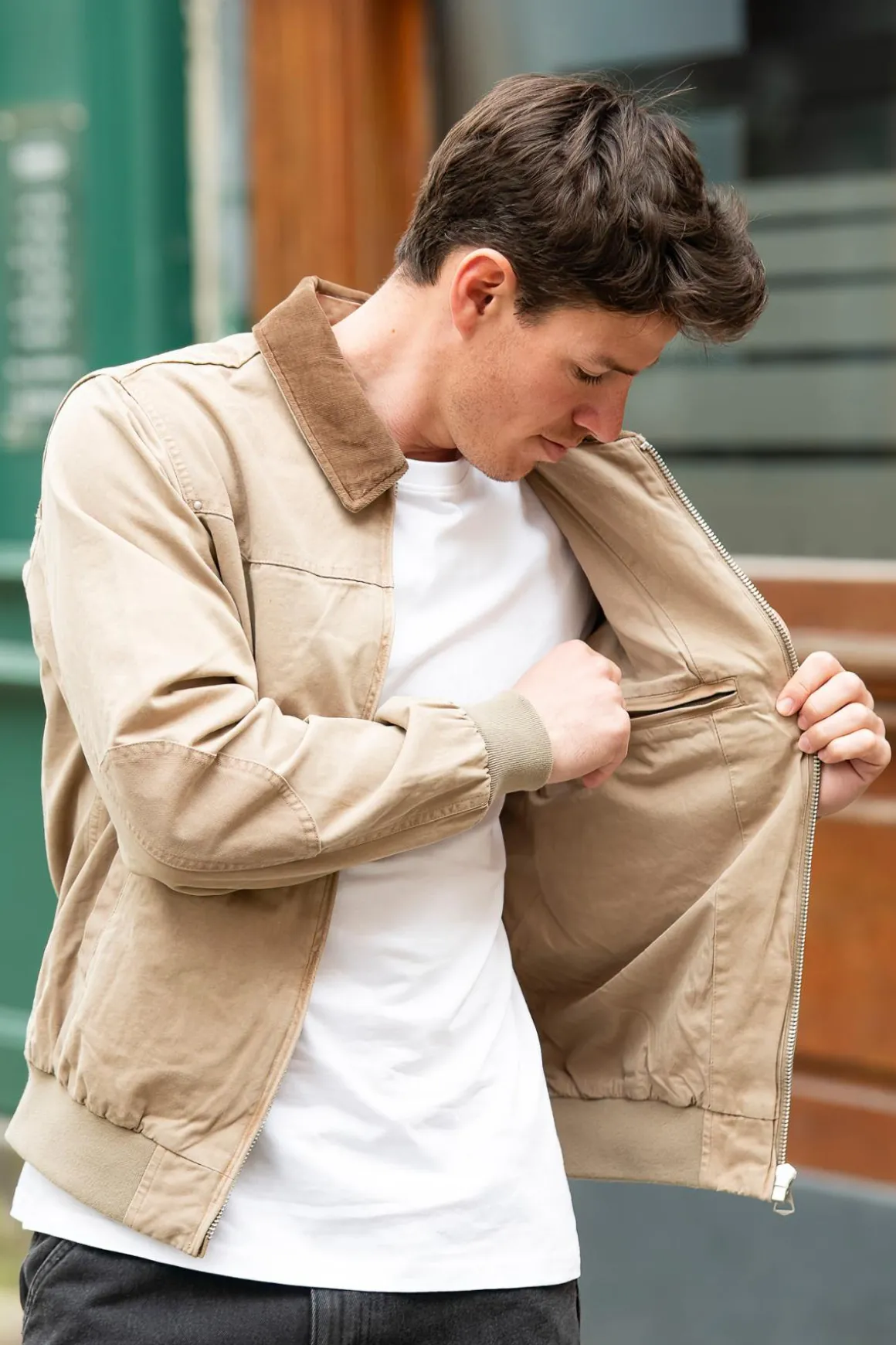 Blouson Homme Schott Chalk Taupe