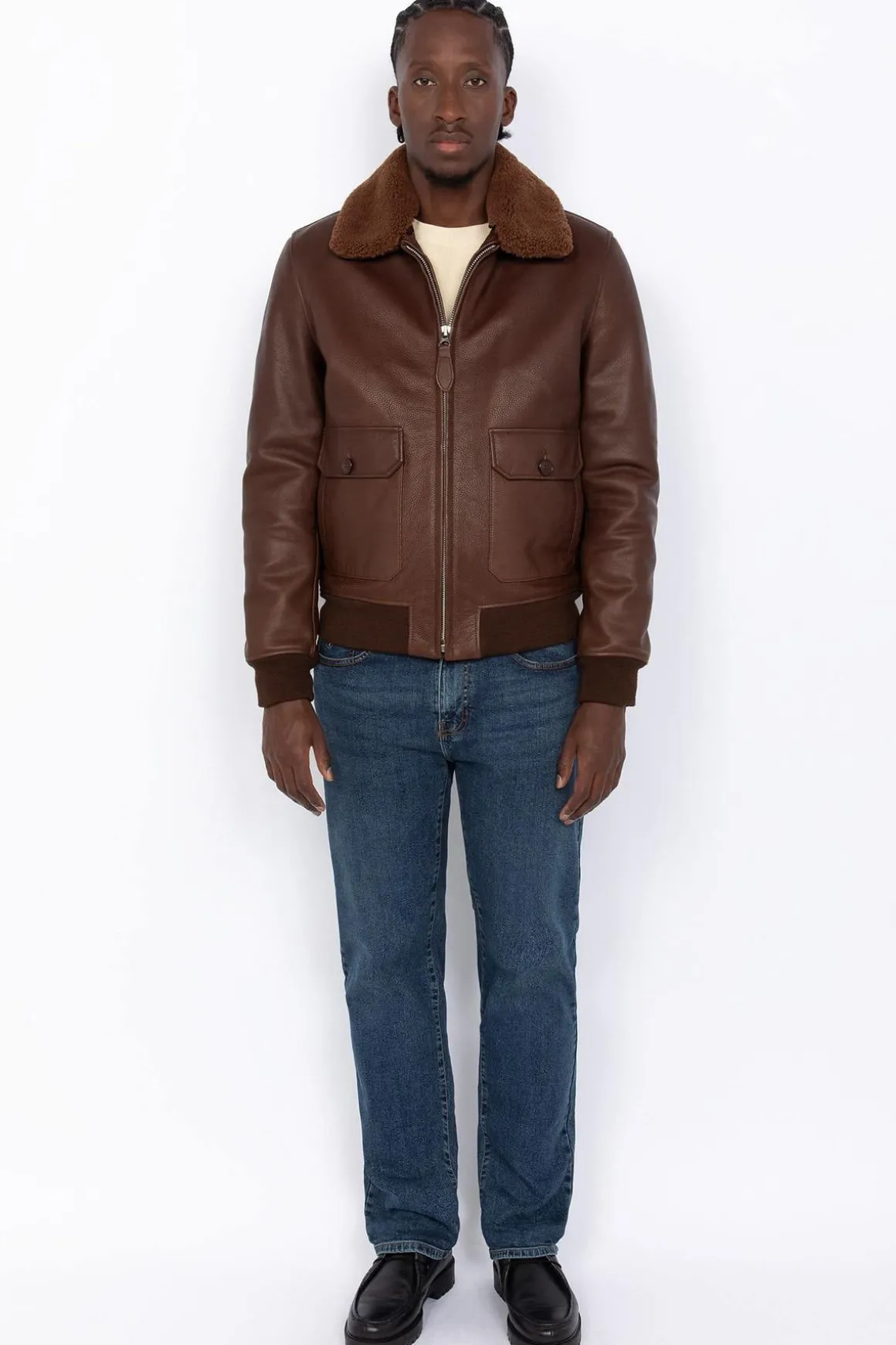 Blouson Homme Schott Lcaviation24 Brown