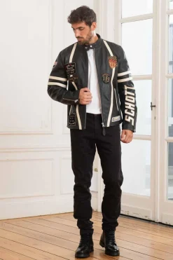 Blouson Homme Schott Lcbikerbadge Black