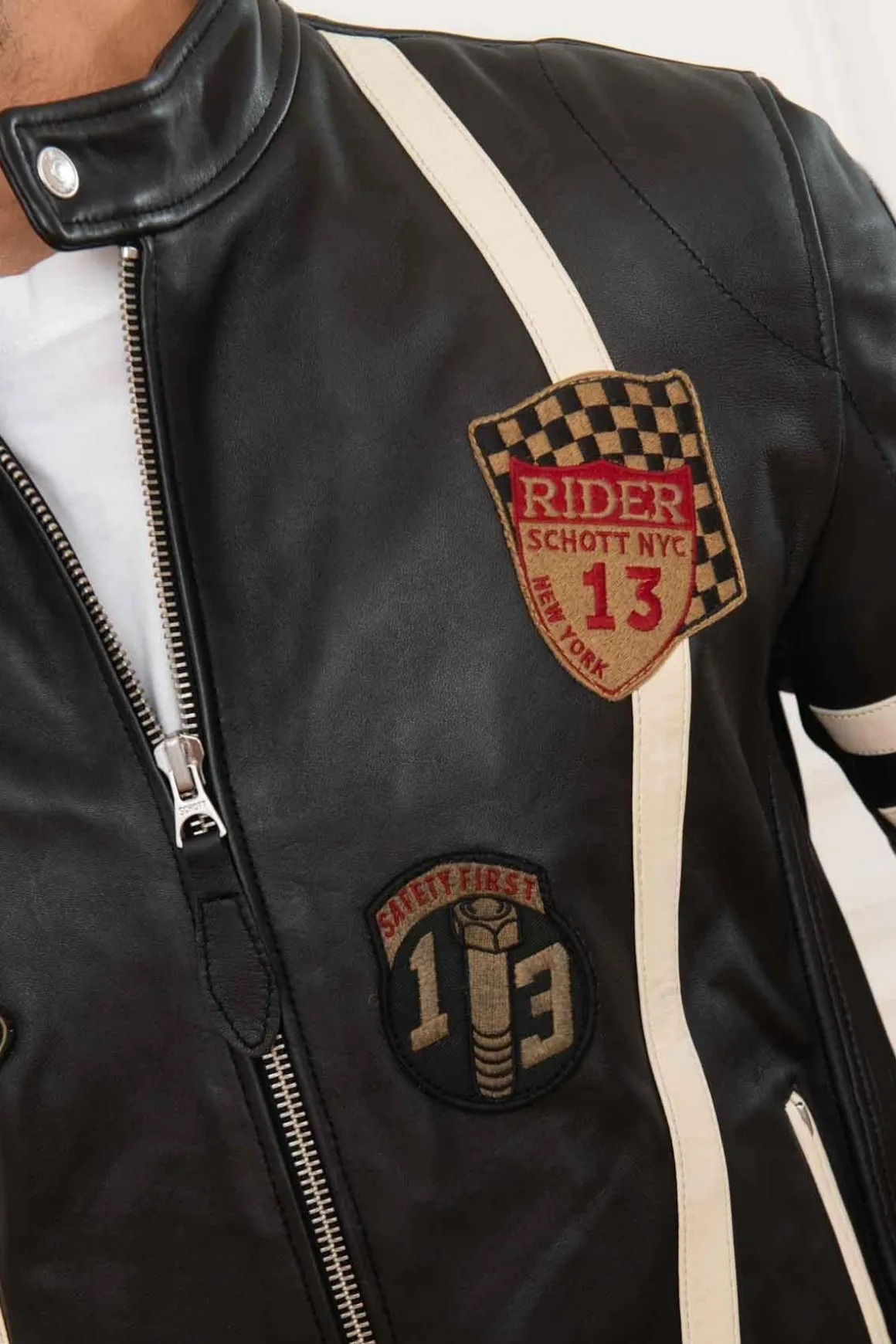 Blouson Homme Schott Lcbikerbadge Black
