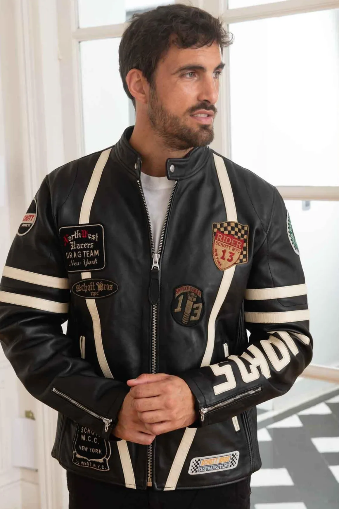 Blouson Homme Schott Lcbikerbadge Black