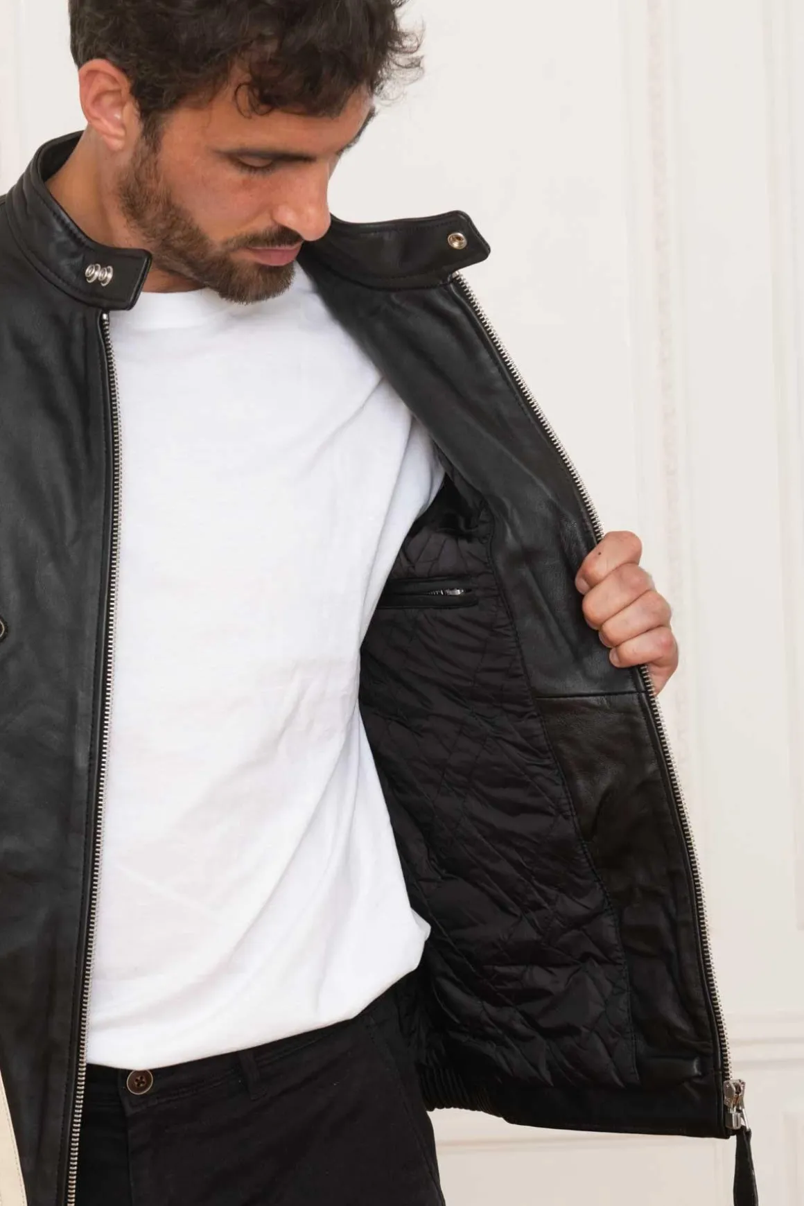 Blouson Homme Schott Lcbikerbadge Black