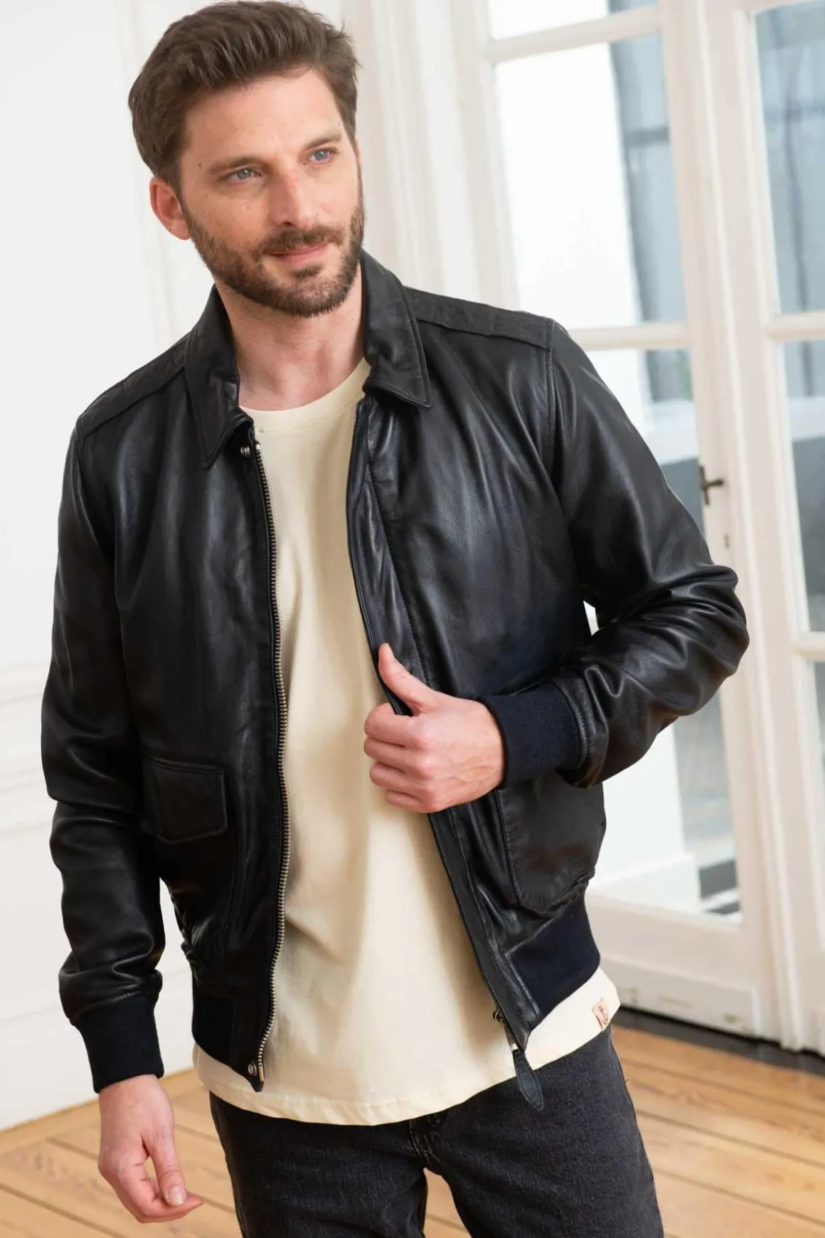 Blouson Homme Schott Lcflightwx Navy