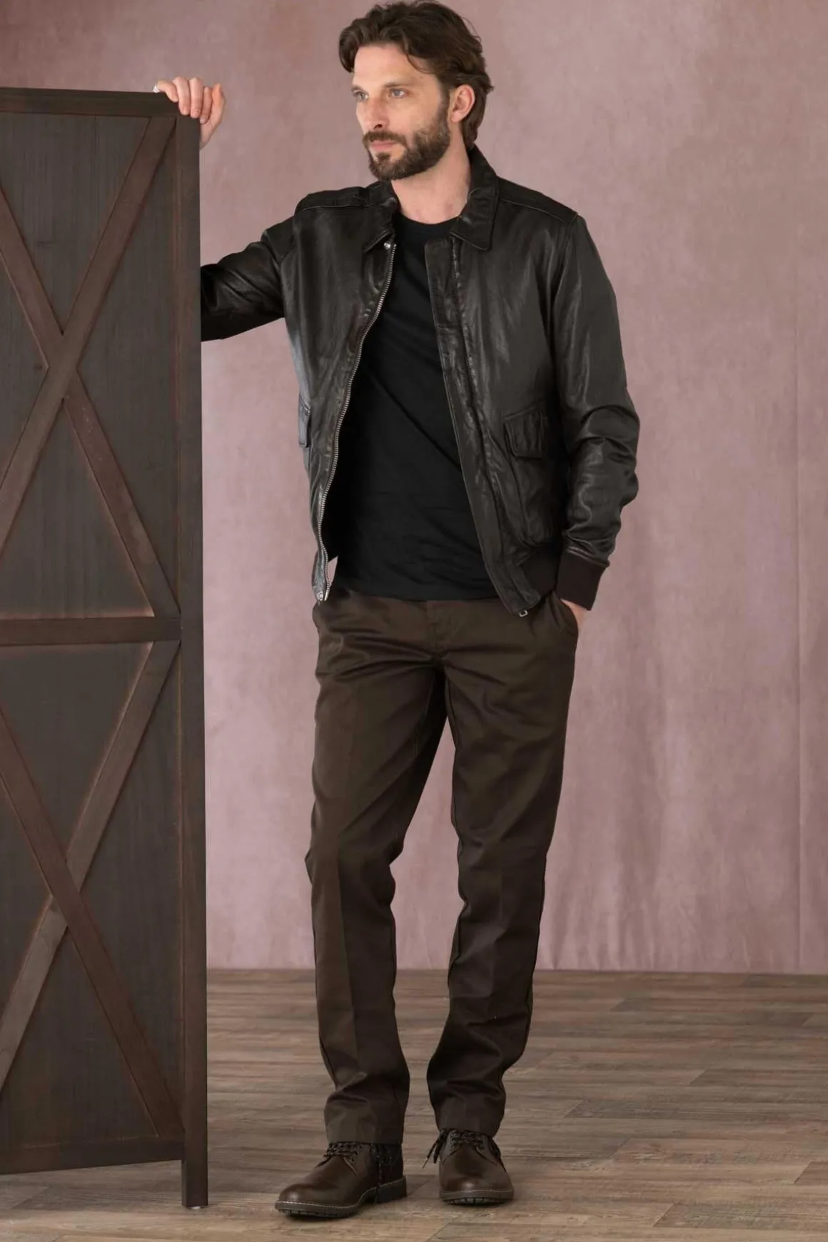 Blouson Homme Schott Lcflightwx Brown
