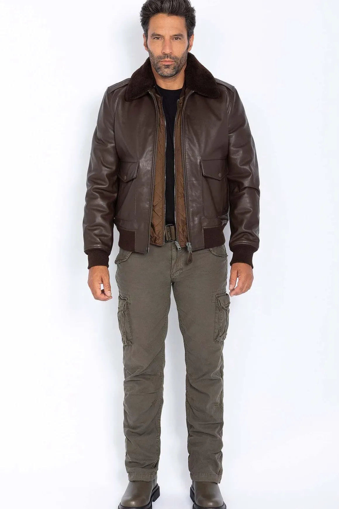 Blouson Homme Schott Lcflyw22 Brown
