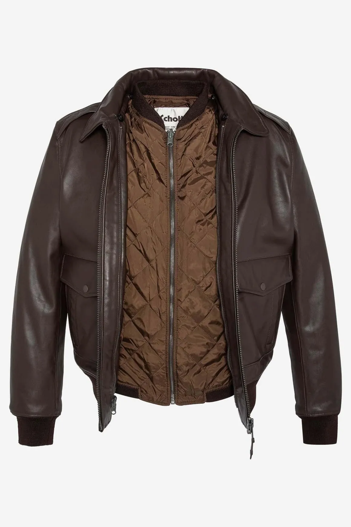 Blouson Homme Schott Lcflyw22 Brown