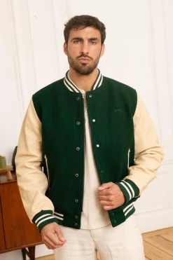 Blouson Homme Schott Lc8705 Green/Beige