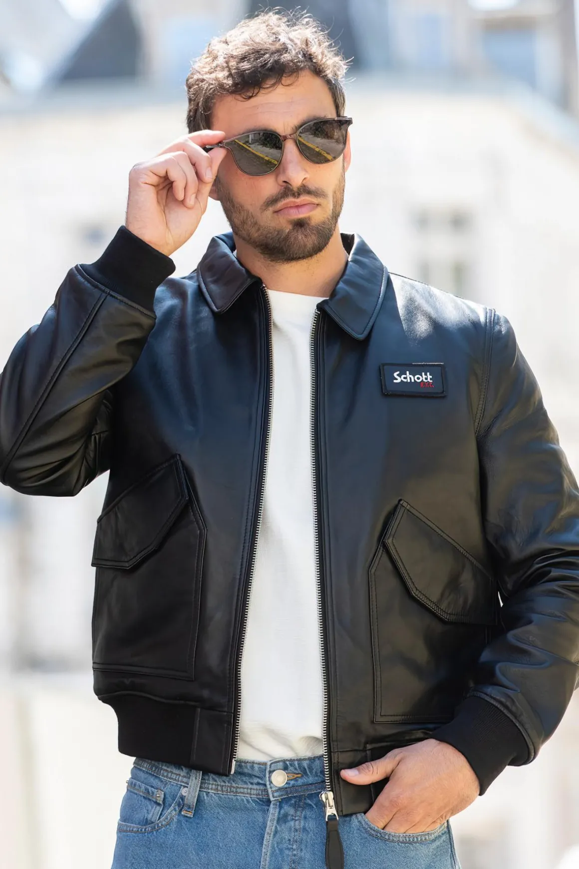 Blouson Homme Schott Lcjet Black