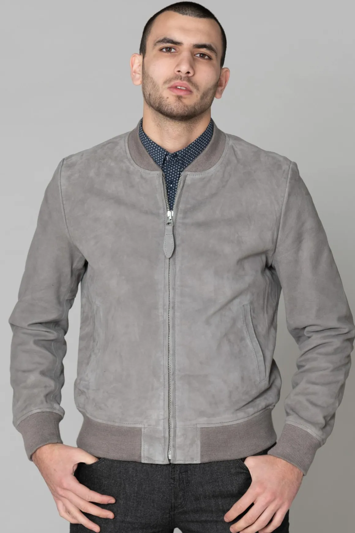 Blouson Homme Schott Lc300 Light Grey