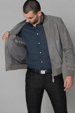 Blouson Homme Schott Lc300 Light Grey