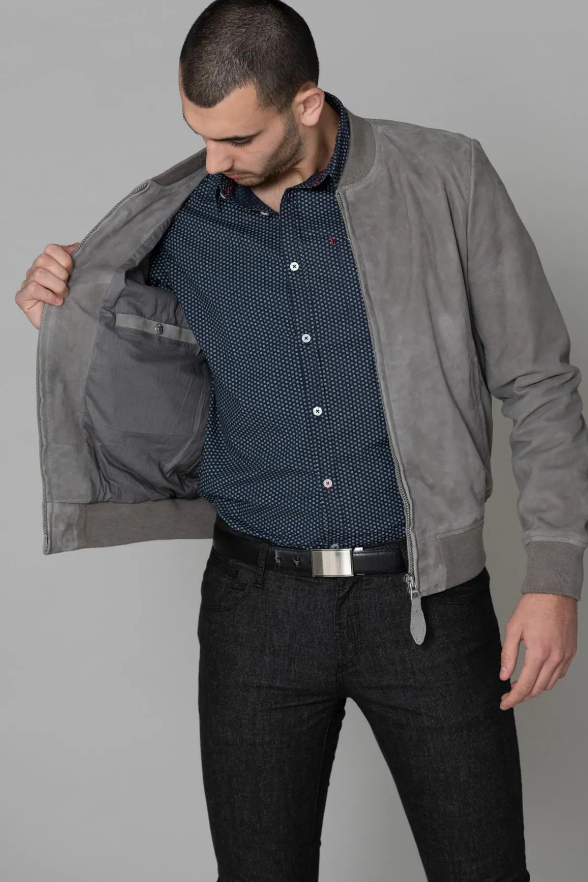 Blouson Homme Schott Lc300 Light Grey