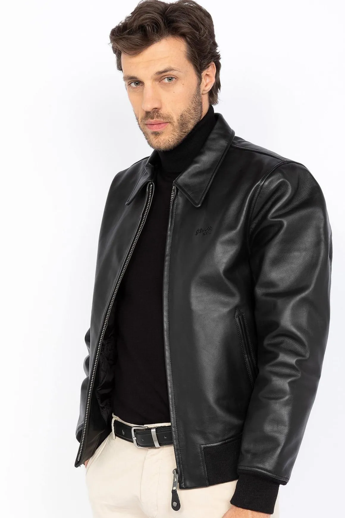 Blouson Homme Schott Lc5100Rib Black