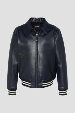 Blouson Homme Schott Lc5100 Stripe Navy/Offwhite