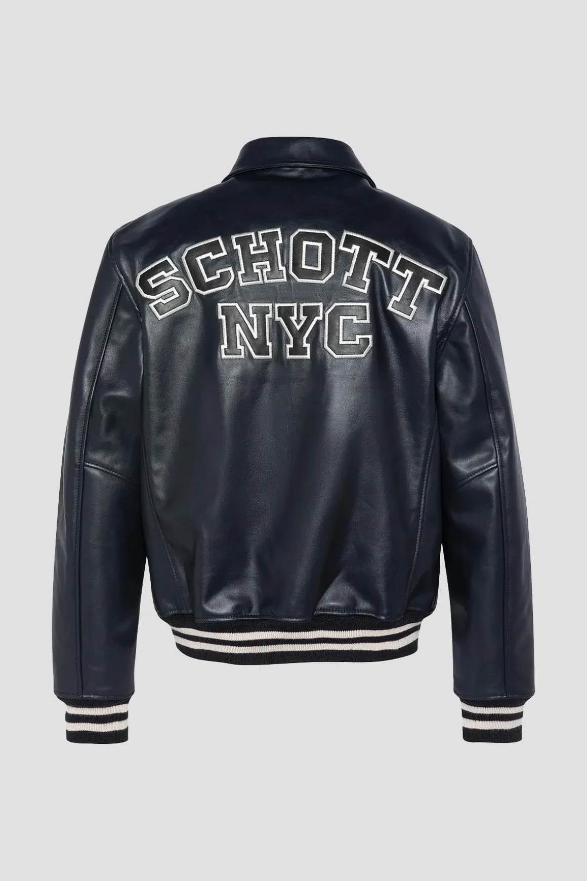 Blouson Homme Schott Lc5100 Stripe Navy/Offwhite