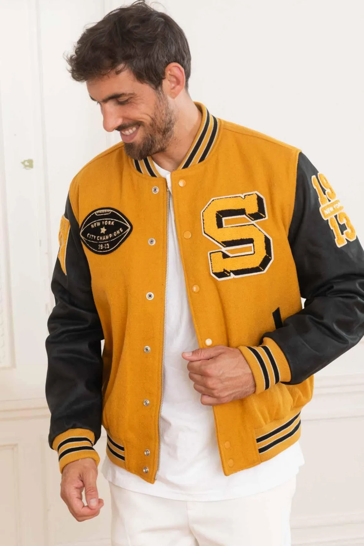 Blouson Homme Schott Lcteddybd2 Yellow/Black