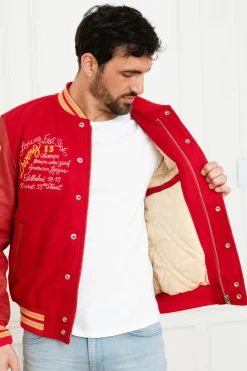 Blouson Homme Schott Lcteddybd Red Red