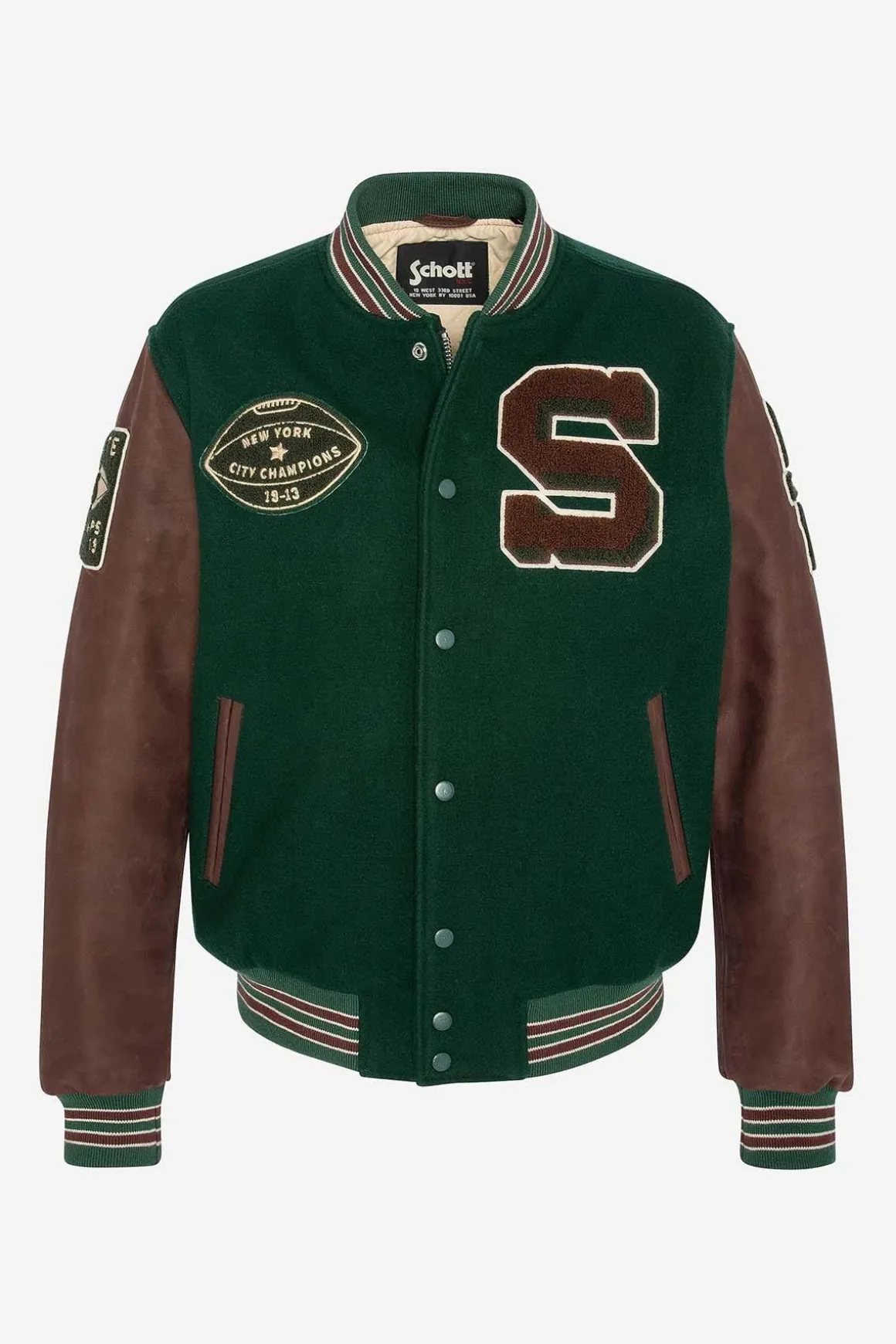 Blouson Homme Schott Lcteddybd2 Green/Cordovan