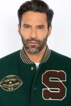 Blouson Homme Schott Lcteddybd2 Green/Cordovan