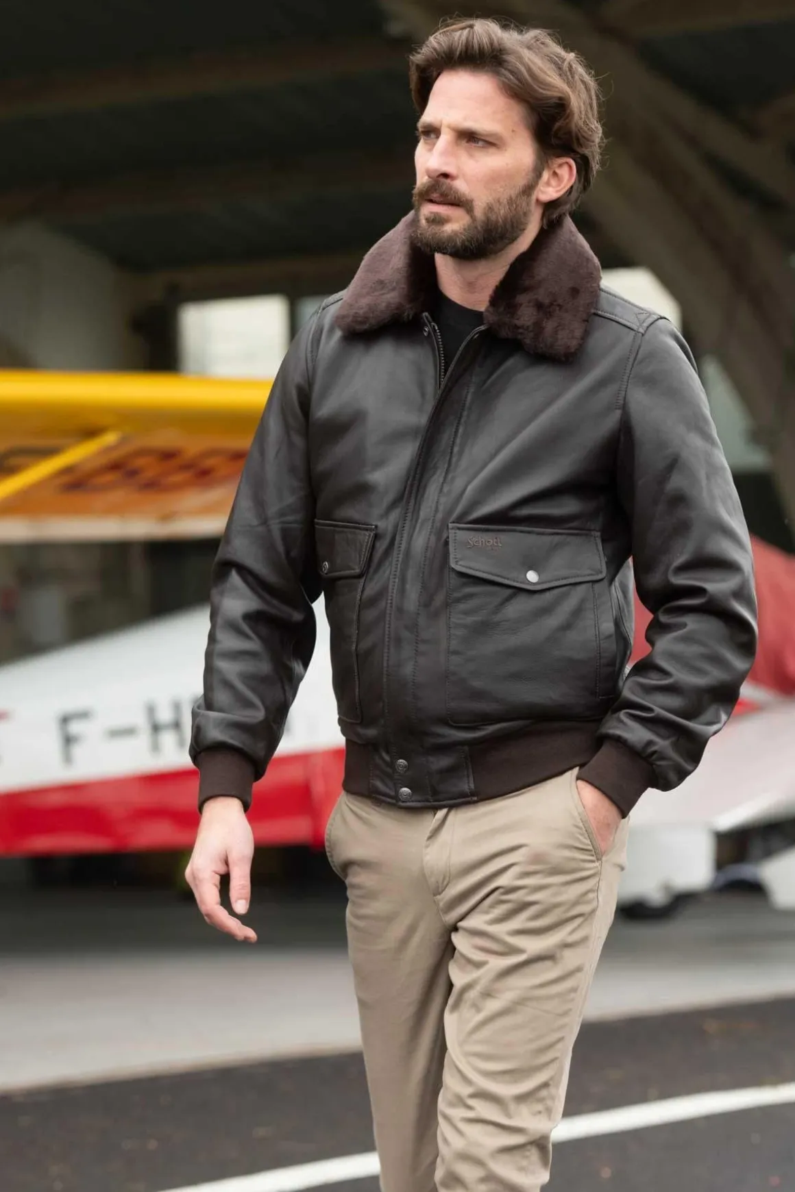 Blouson Homme Schott Lctopgun Brown