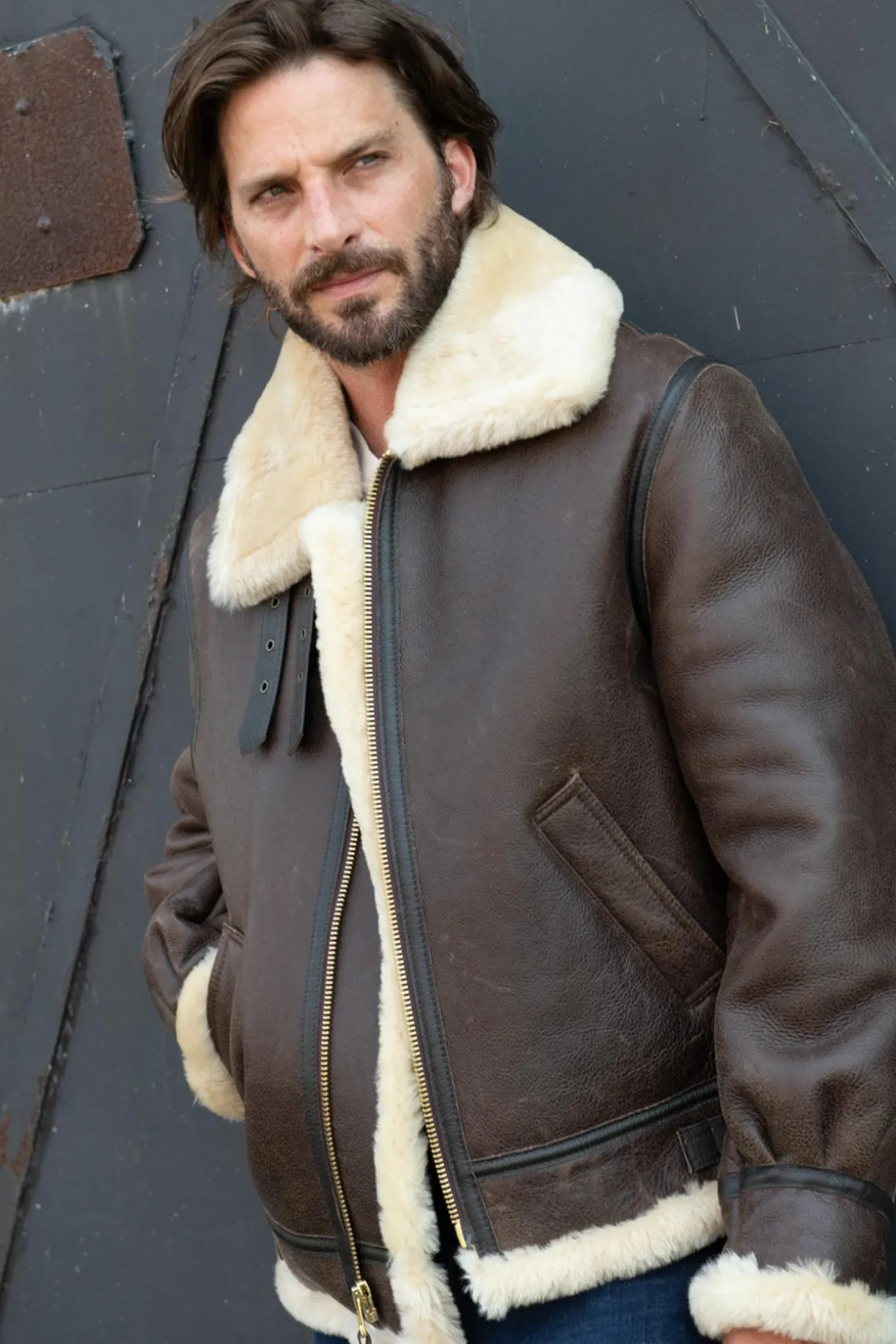 Blouson Homme Schott 257S Marron