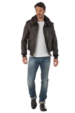 Blouson Homme Schott 184Sm Brown