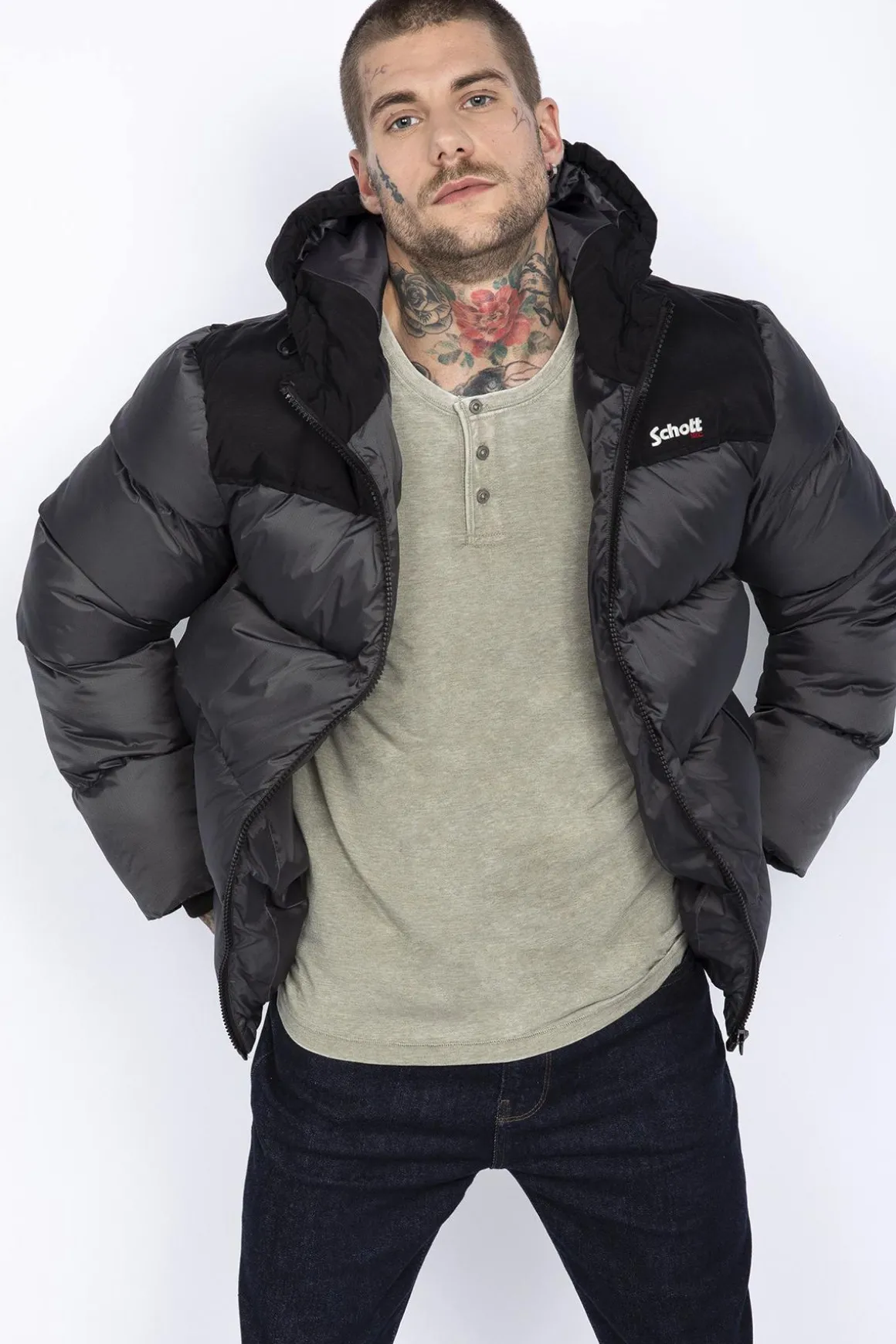Blouson Homme Schott Utah2 Anthracite