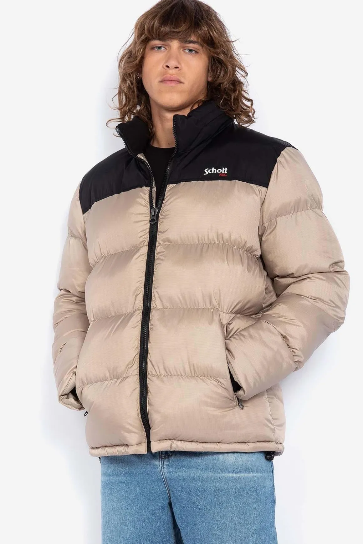 Blouson Homme Schott Utah Beige