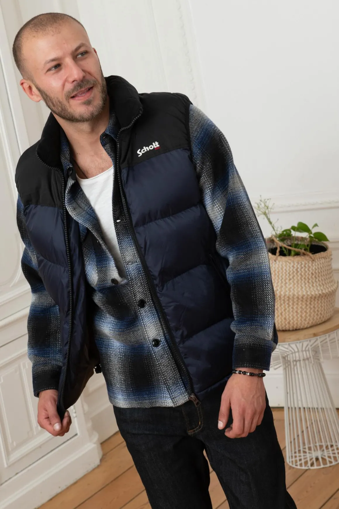 Blouson Homme Schott Utahv Navy