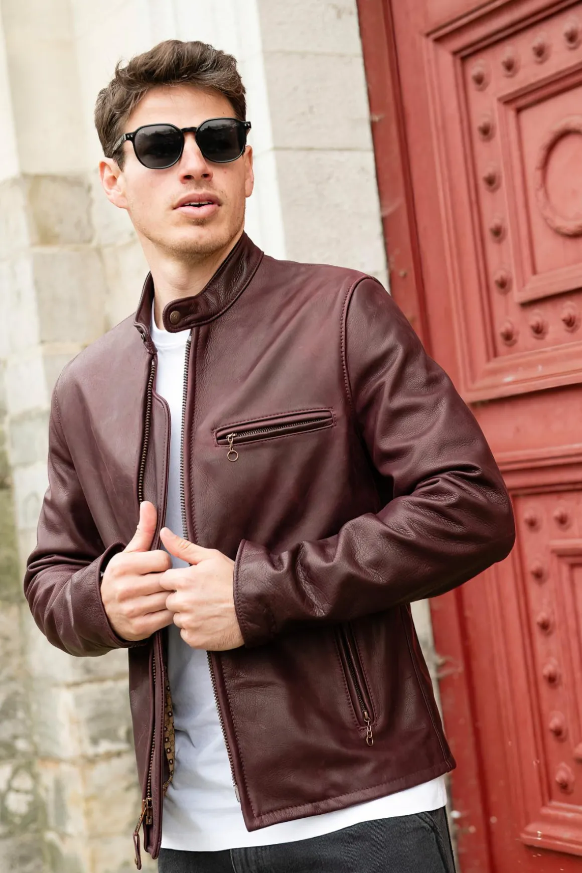 Blouson Homme Schott 530 Wine
