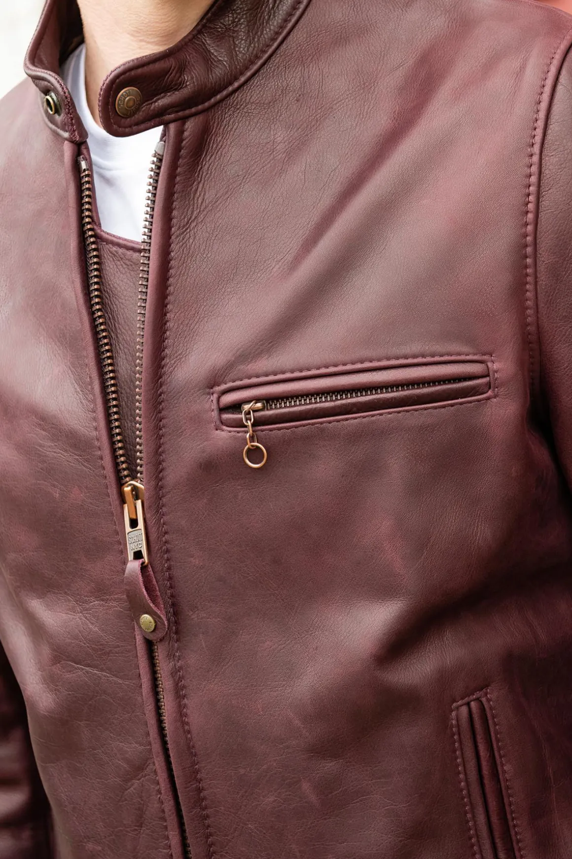 Blouson Homme Schott 530 Wine