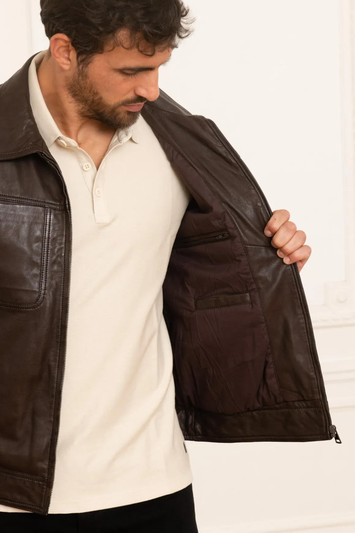 Blouson Homme Serge Pariente Texas Reddish Brown