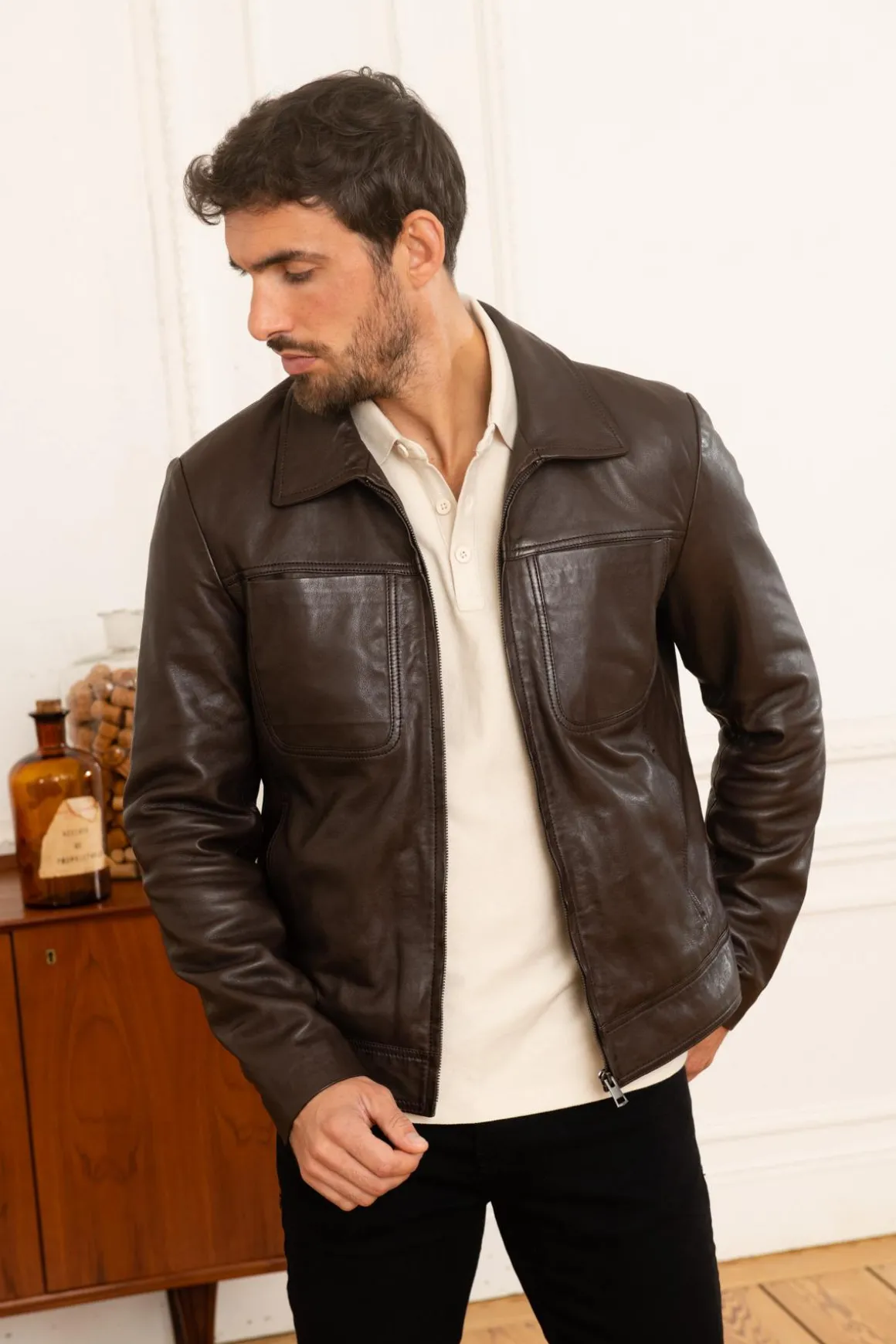 Blouson Homme Serge Pariente Texas Reddish Brown