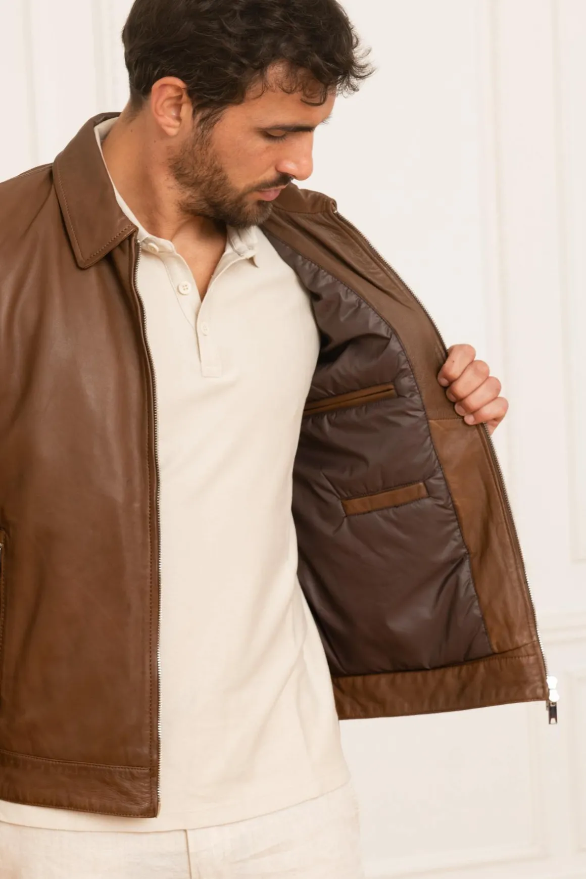 Blouson Homme Serge Pariente Carlo Tobacco
