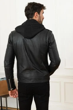 Blouson Homme Serge Pariente Rocker Hood Black
