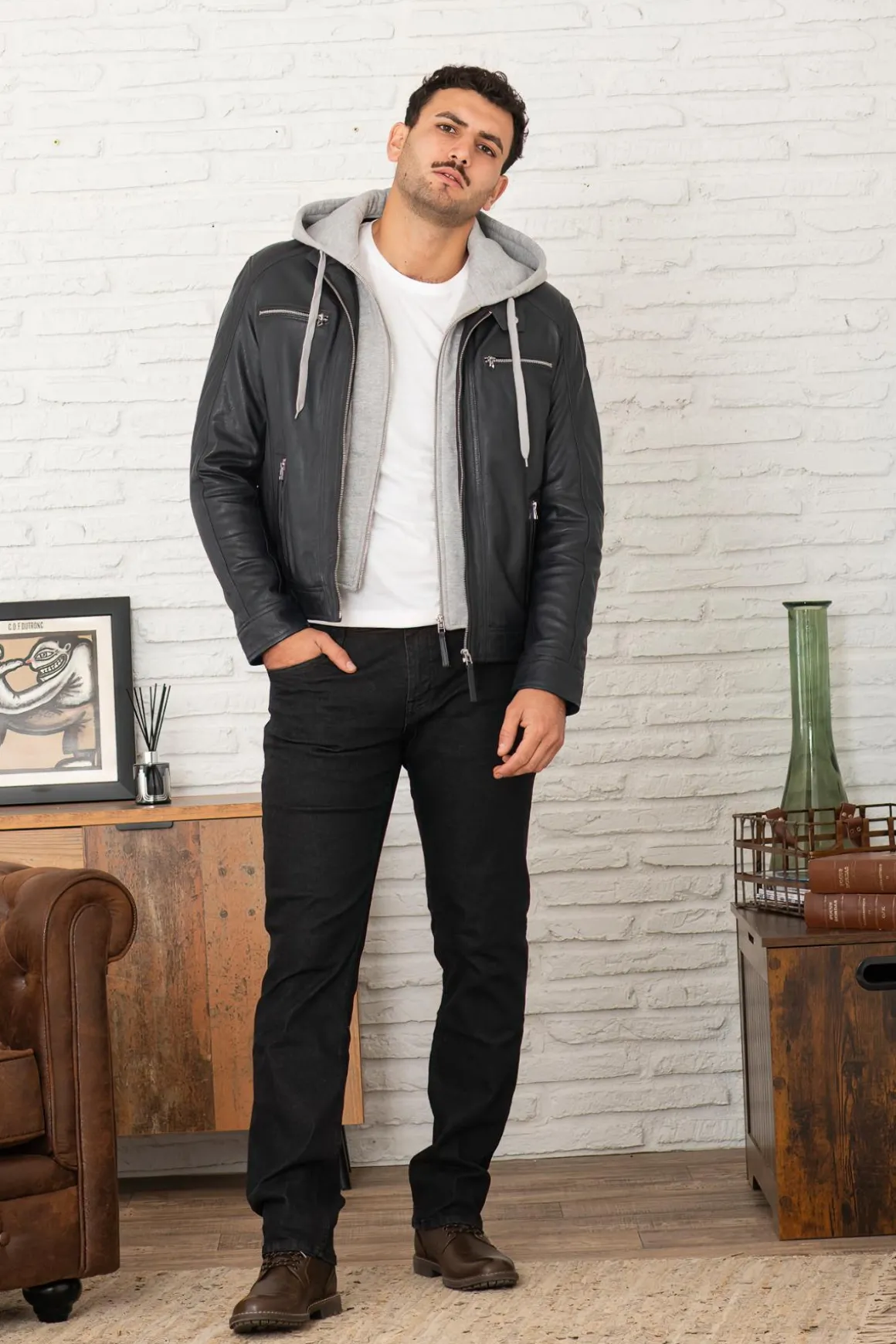 Blouson Homme Serge Pariente Erico Hood Blue