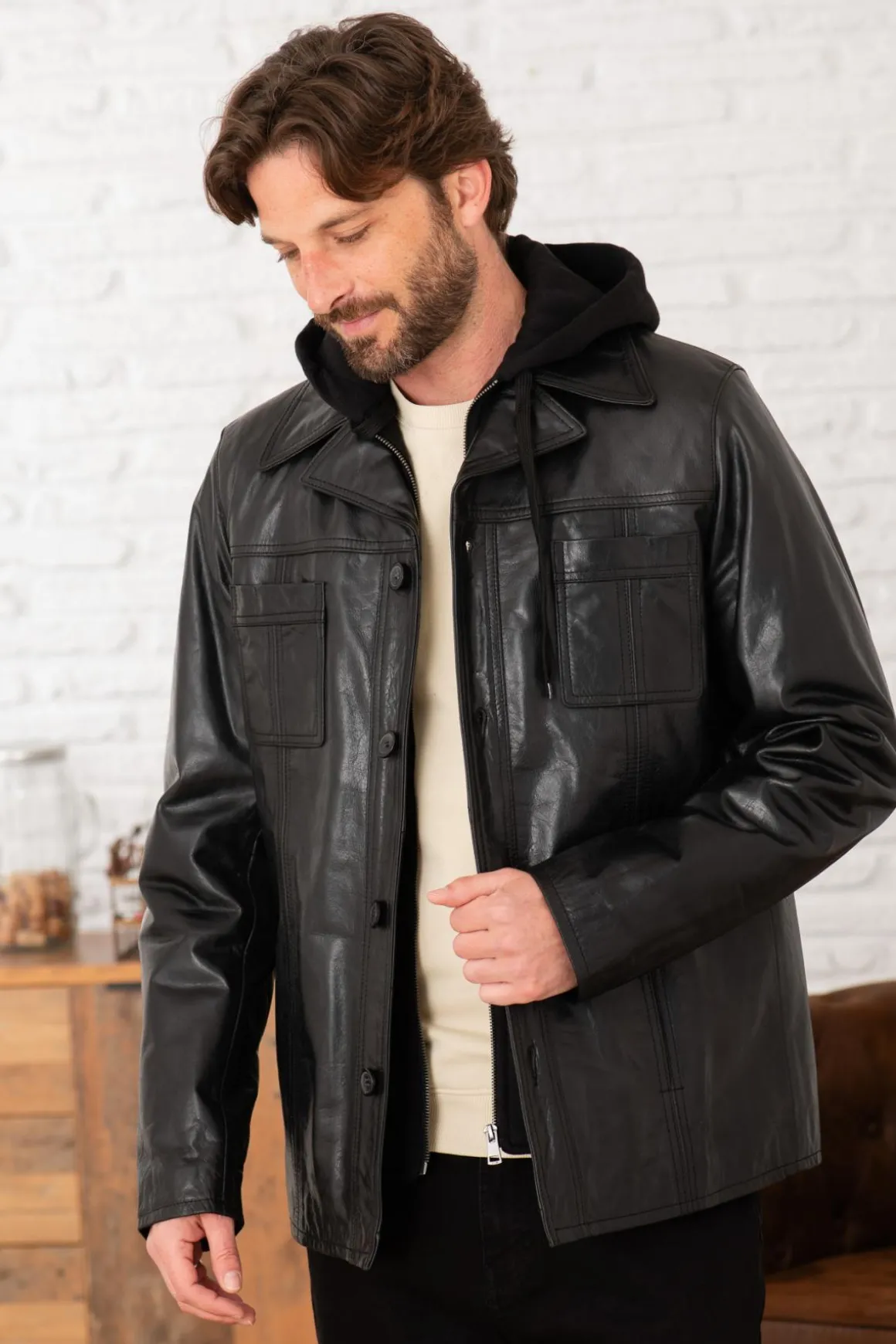 Blouson Homme Serge Pariente Taggart Hood Buffle Black