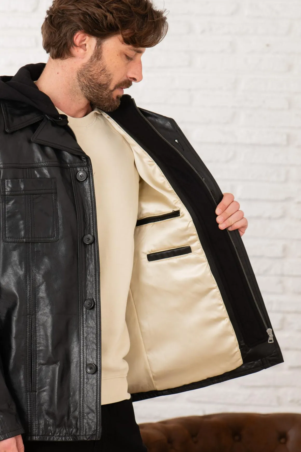 Blouson Homme Serge Pariente Taggart Hood Buffle Black