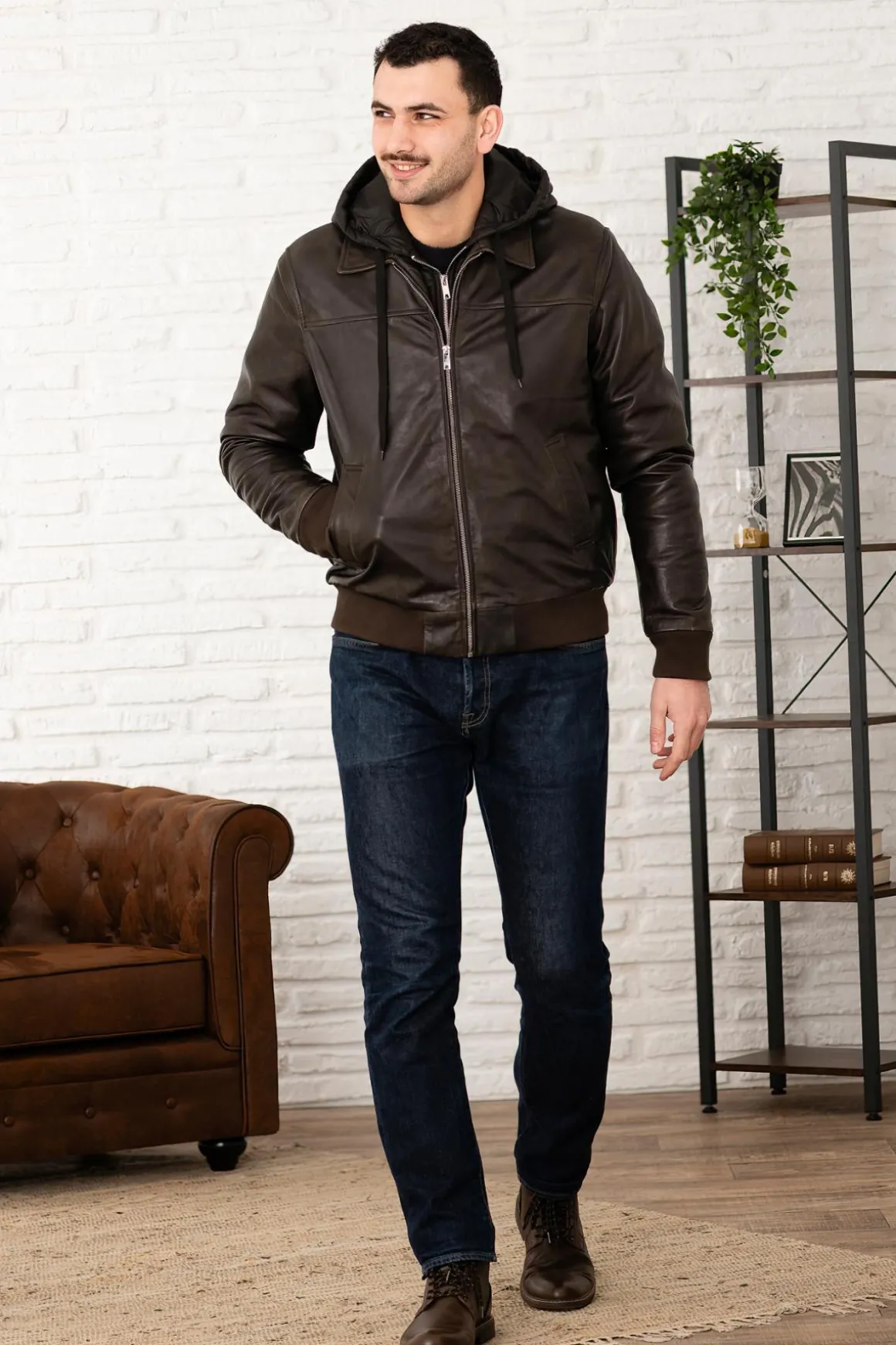 Blouson Homme Serge Pariente Amos Hood Used Green