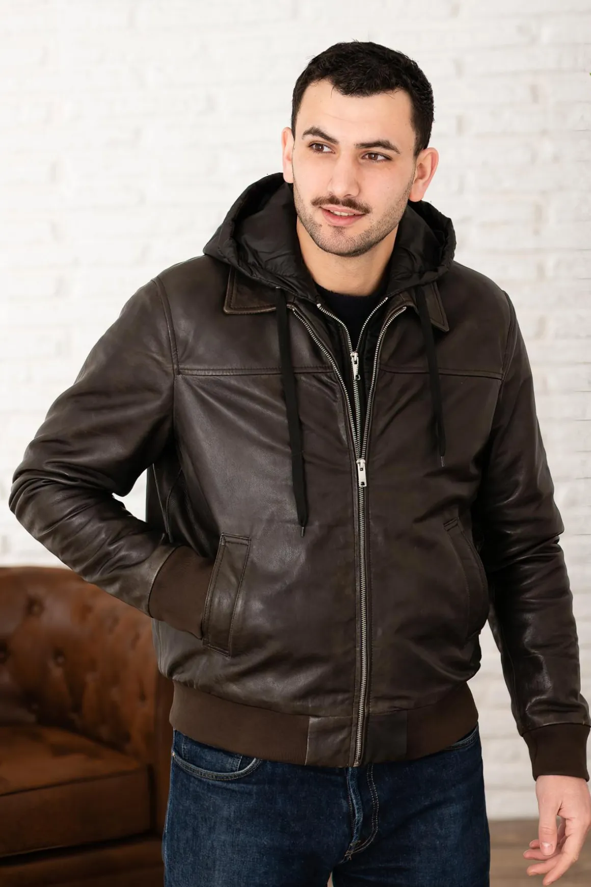 Blouson Homme Serge Pariente Amos Hood Used Green
