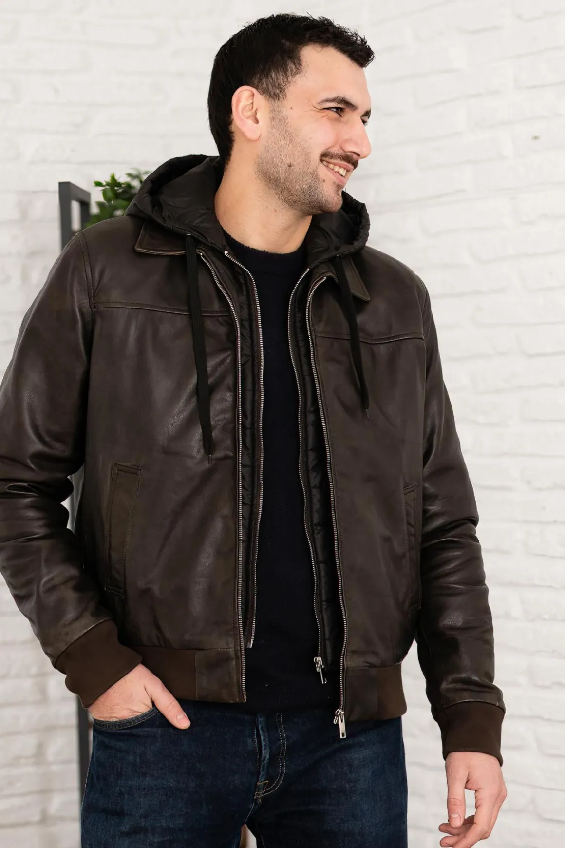 Blouson Homme Serge Pariente Amos Hood Used Green