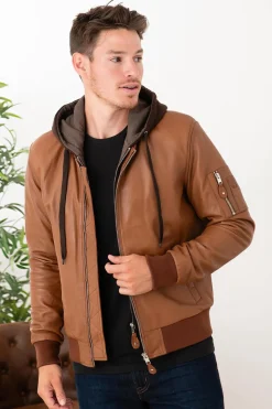 Blouson Homme Serge Pariente Balle Hood Cognac