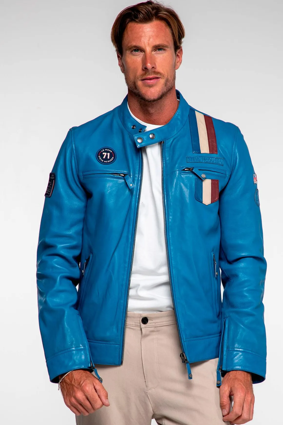 Blouson Homme Steve Mcqueen Austin Captain Blue