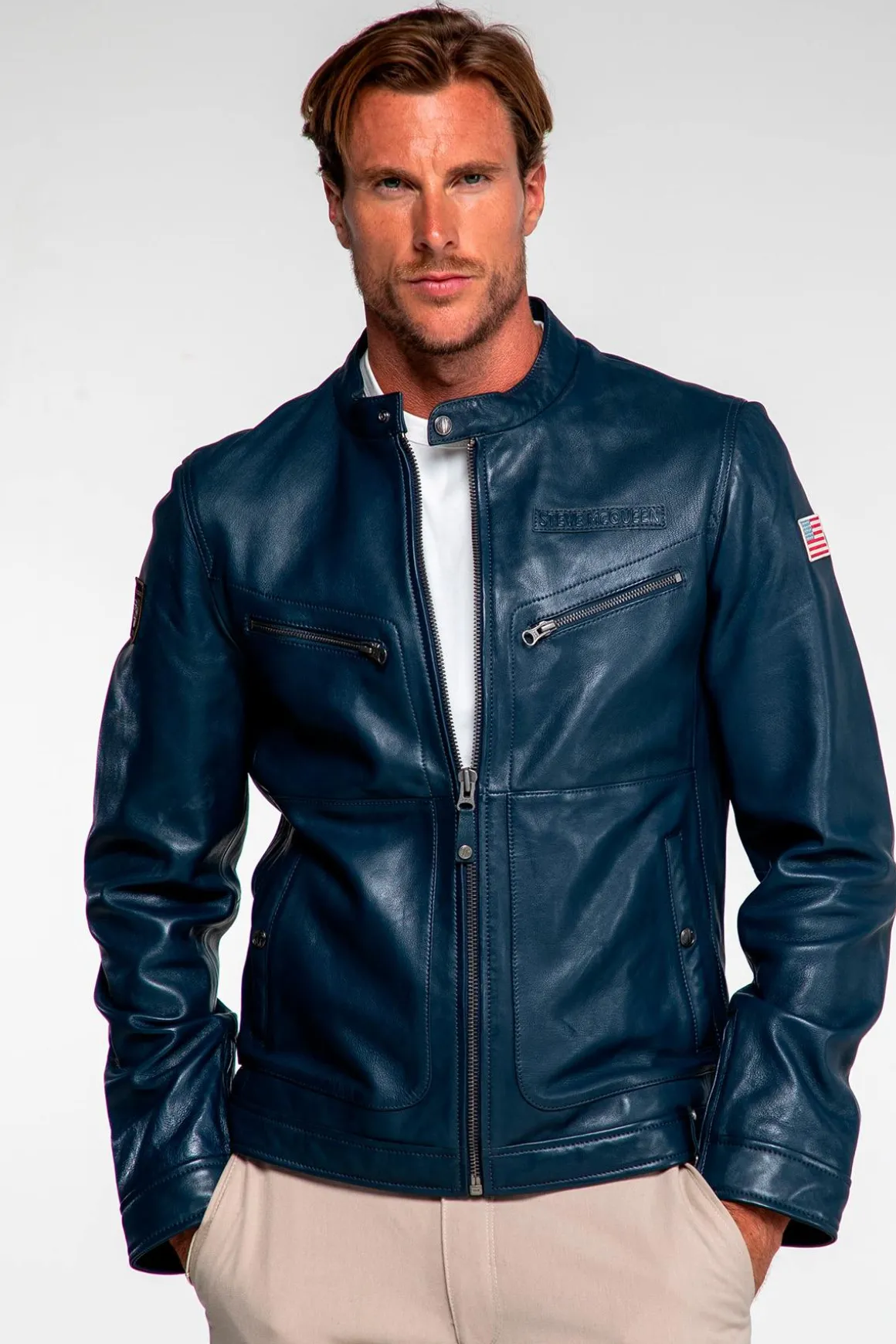 Blouson Homme Steve Mcqueen Cincinnati Royal Blue