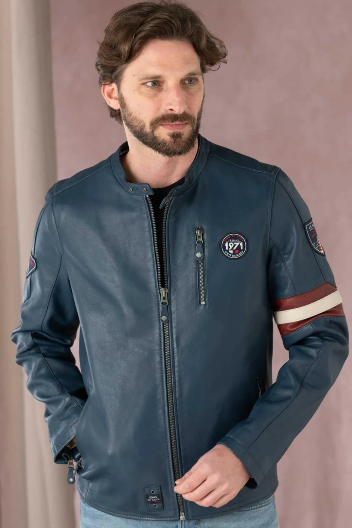 Blouson Homme Steve Mcqueen Gary Sheep Crown Royal Blue