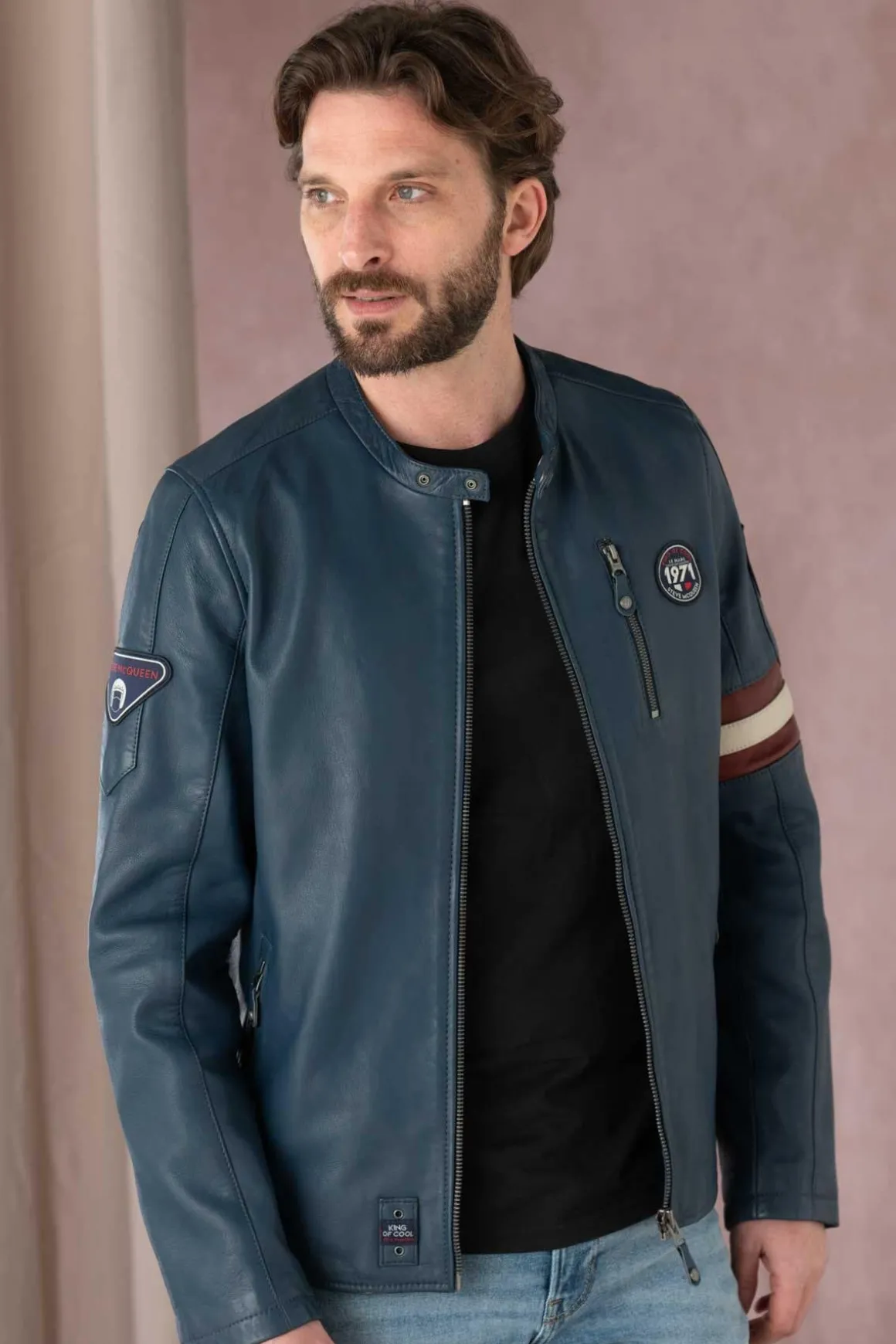 Blouson Homme Steve Mcqueen Gary Sheep Crown Royal Blue