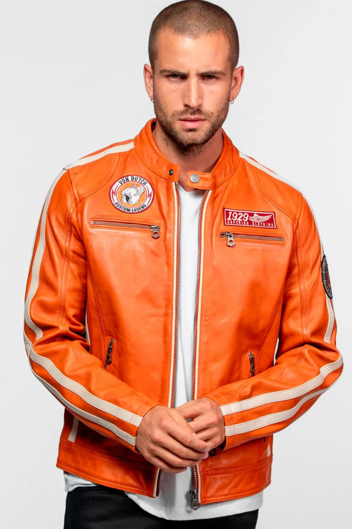 Blouson Homme Von Dutch Road Von Sheep Atlas Veg Burnt Orange